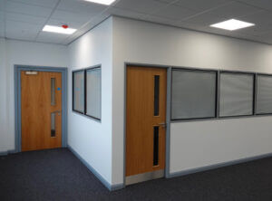 Office Partitioning with white wall