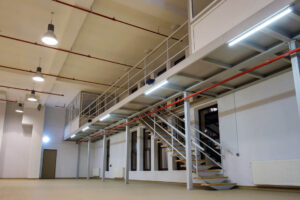 Mezzanine flooring installed in empty office